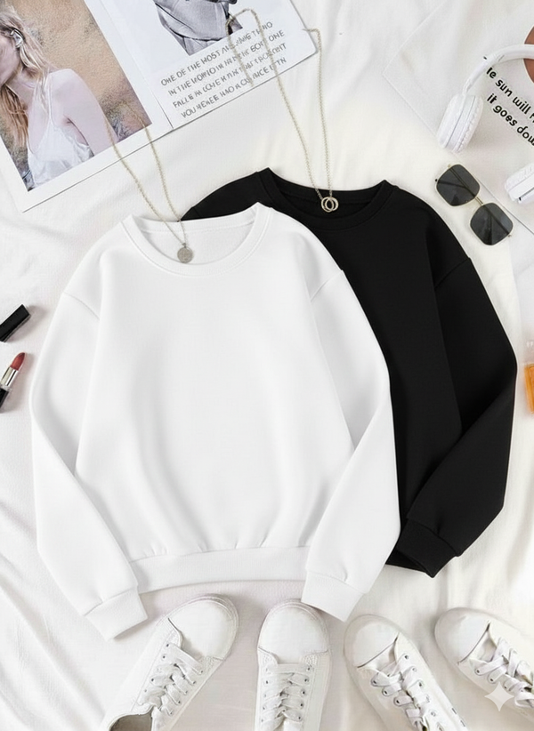 Pack of two plain sweatshirts (black-white )