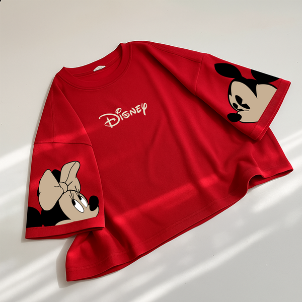 Red disney oversize drop shoulder t-shirt