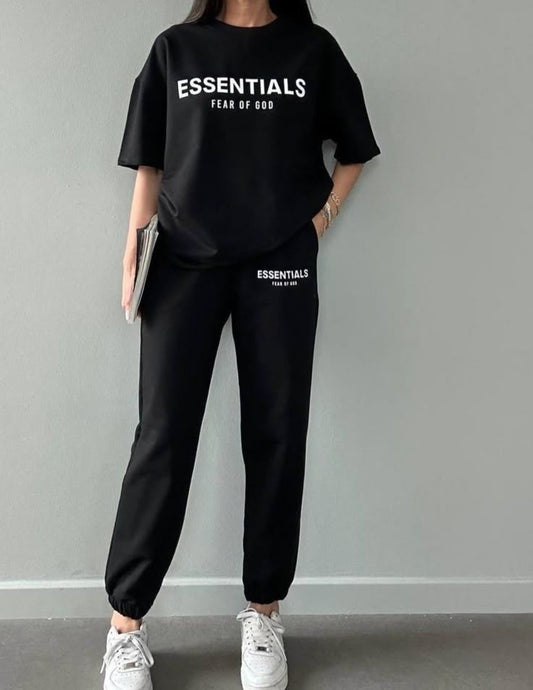 Black essentials summers tracksuit