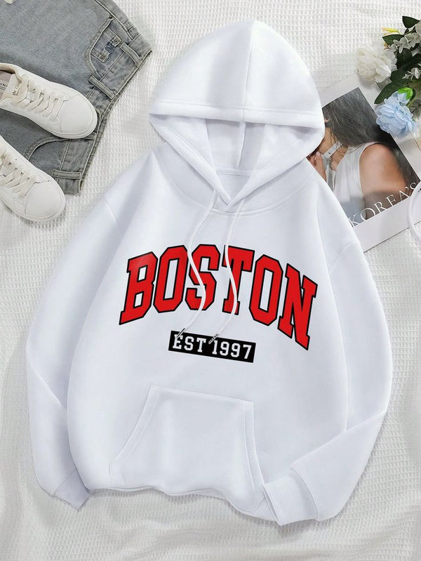 White Boston kangro hoodie
