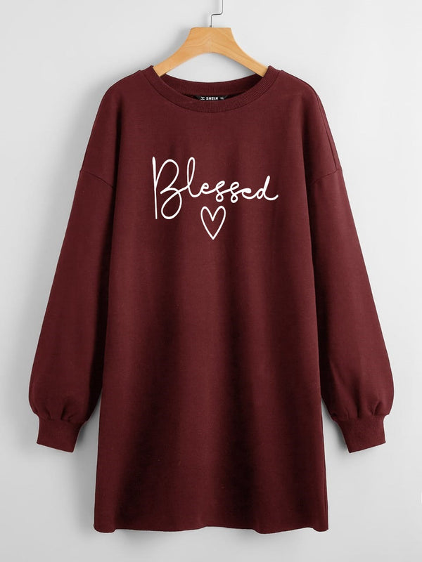 Maroon long sweatshirt blessed