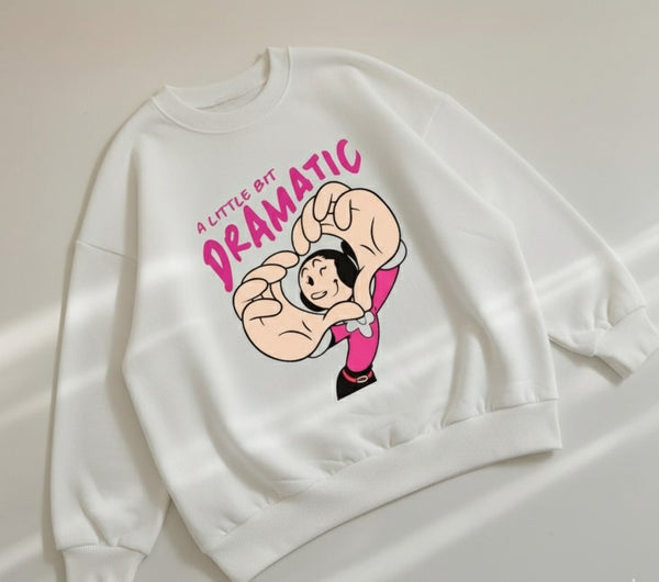 White dramatic sweatshirt