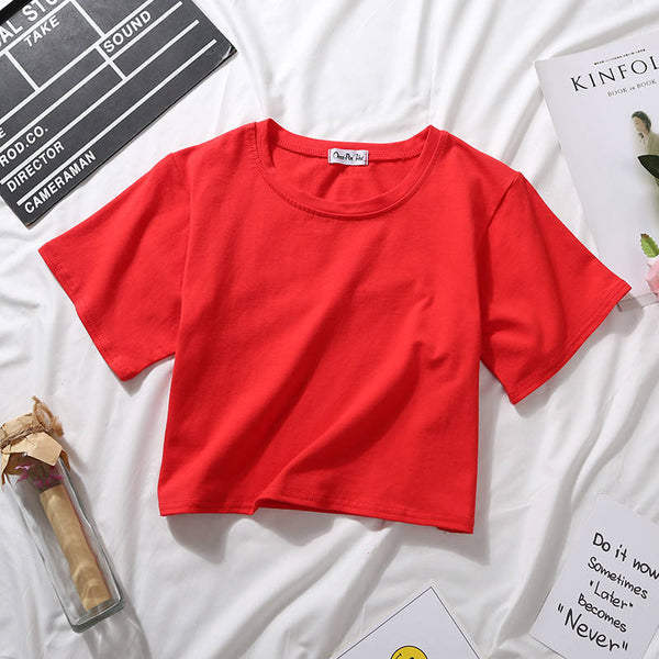 Red crop t-shirt