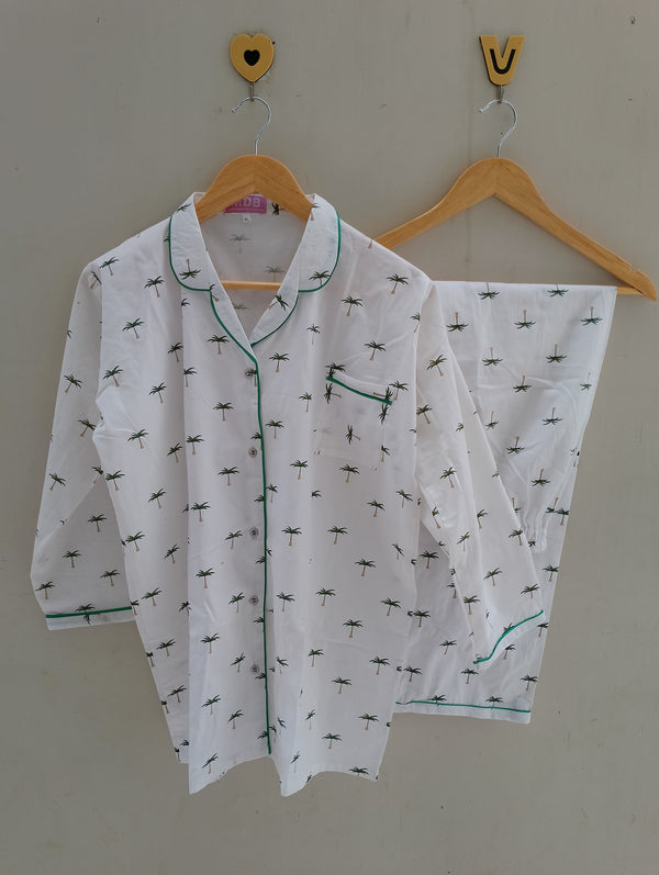 Coconut trees summer cotton pj suit