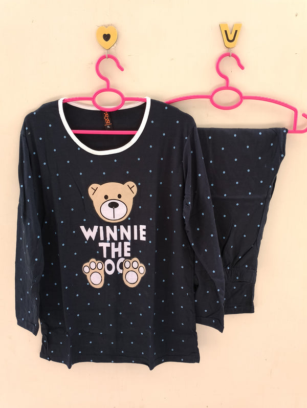 Blue winnie pooh cotton jersey nightsuit